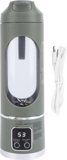 Tragbarer Entsafterbecher OutsideWorld mit Digitalanzeige, USB wiederaufladbarer Reise-Mixer, Grün, 450 ml - Bild 1