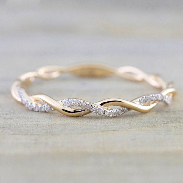 Huitan Ring, Twist-Band, Kristall, Zirkonia, Damen - Bild 1