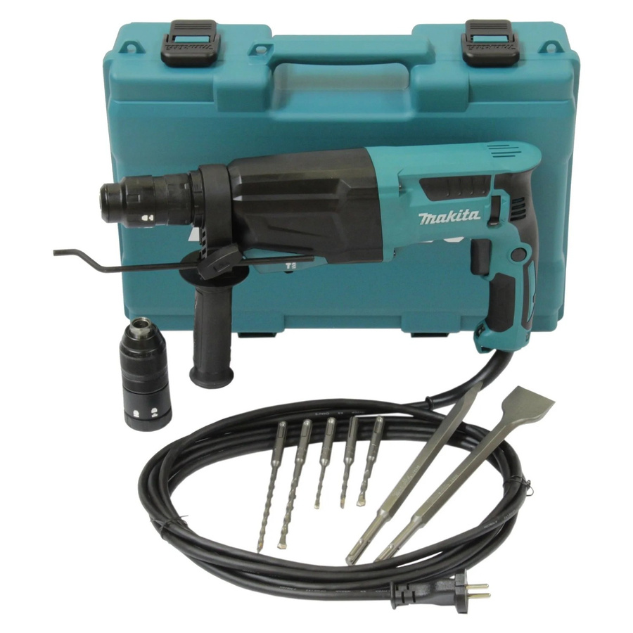Makita SDS-Plus-Kombihammer HR2670FTX1 mit 800 W und 230 V in Blau/Schwarz - Bild 2