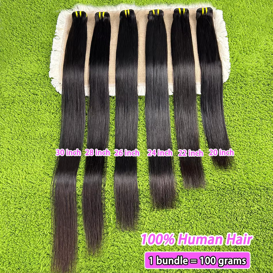 Echthaar-Bündel Haarverlängerungen, 10-36 Zoll, Farbe 1B, Damen - Bild 3