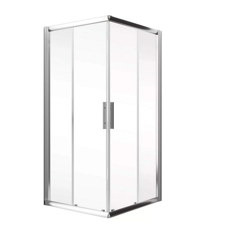 Schulte Duschkabine Kristall Trend Eckeinstieg mit Schiebetür, Farbe Silber, B/T/H: 90 x 80 x 185 cm - Bild 2