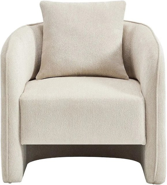Vente-unique Sessel Lanito mit gerader Rückenlehne und Armlehnen in Beige meliert, Breite: 79 cm, Höhe: 85 cm, Tiefe: 78 cm - Bild 1