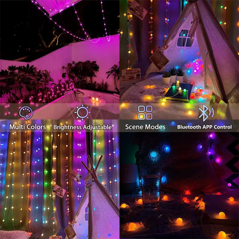 Acosh Neon RGBIC LED String Light mit Bluetooth und USB, Runde Multicolour Lichterkette für Home und Garten zur Festival Dekoration - Bild 1