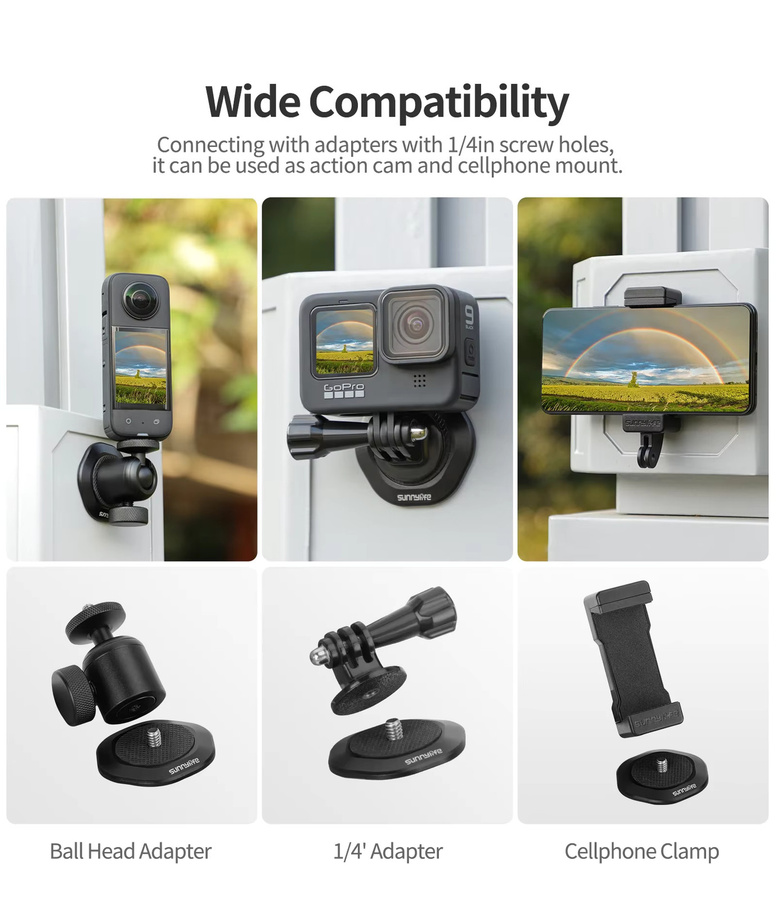 Magnetische Saugnapfhalterung in Schwarz für DJI OSMO Pocket 3/2, Insta360 X5/X4/GO Ultra und Osmo Action 5/6 Universal-Sportkamera-Zubehör - Bild 2