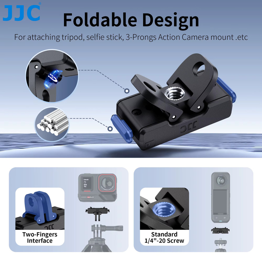 JJC Magnetischer Schnellwechselplattenadapter für Insta360 Ace Pro, X4 und Air Ace in Schwarz - Bild 2
