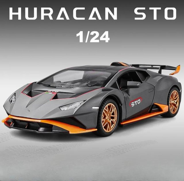 Linyi toy car Huracan Sto Sportwagen, 1:24 Maßstab, Metall, mit Licht und Geräusch, ab 14 Jahren - Bild 1