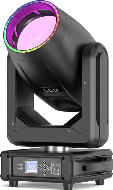 Datewink 200W LED Moving Head Strahler mit 18 Gobos und 15 Farben in Schwarz für DJ, Disco und Bühnenbeleuchtung - Bild 1