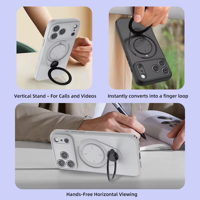 Luxus-Magnet 360 Grad drehbarer Ständer und magnetische Handyhülle für iPhone Air 17, iPhone 16 Pro Max, iPhone 16 Plus, iPhone 16 Pro und iPhone 17 Pro in Grün - Bild 5