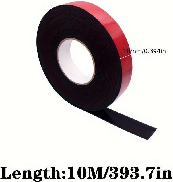 LChome Doppelseitiges Klebeband in Rot und Schwarz, 10 m Länge, 1,0 mm Dicke, wasserdicht und hitzebeständig - Bild 1