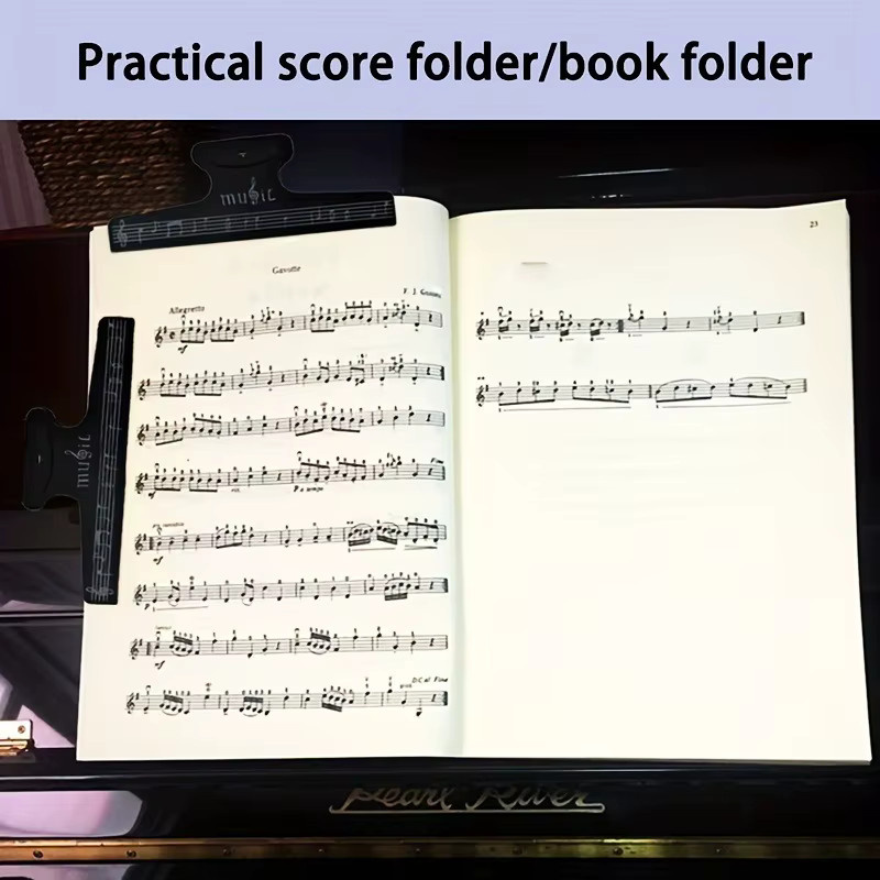 Schwarze Notenklammer aus Kunststoff für Noten und Musikinstrumente - Bild 2