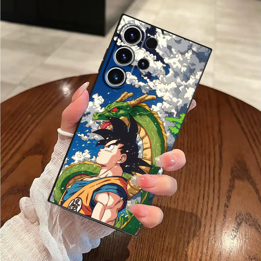 Schwarze weiche Handyhülle mit Dragon Ball Goku Motiv für Samsung Galaxy S20, S21 FE, S23 Ultra, S24 Plus und S25 Edge - Bild 2