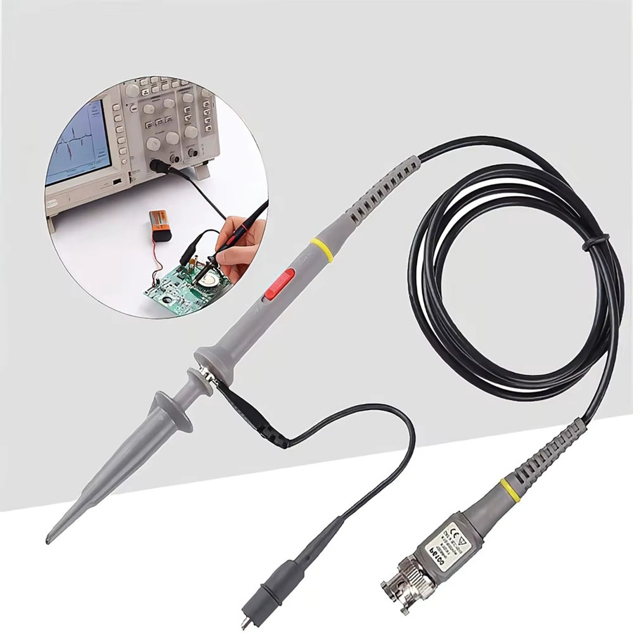 Mayitr P6100 BNC Oszilloskop Sonde Kit 100 MHz in Grau mit 1X und 10X Messleitungen und Krokodilklemmen - Bild 2