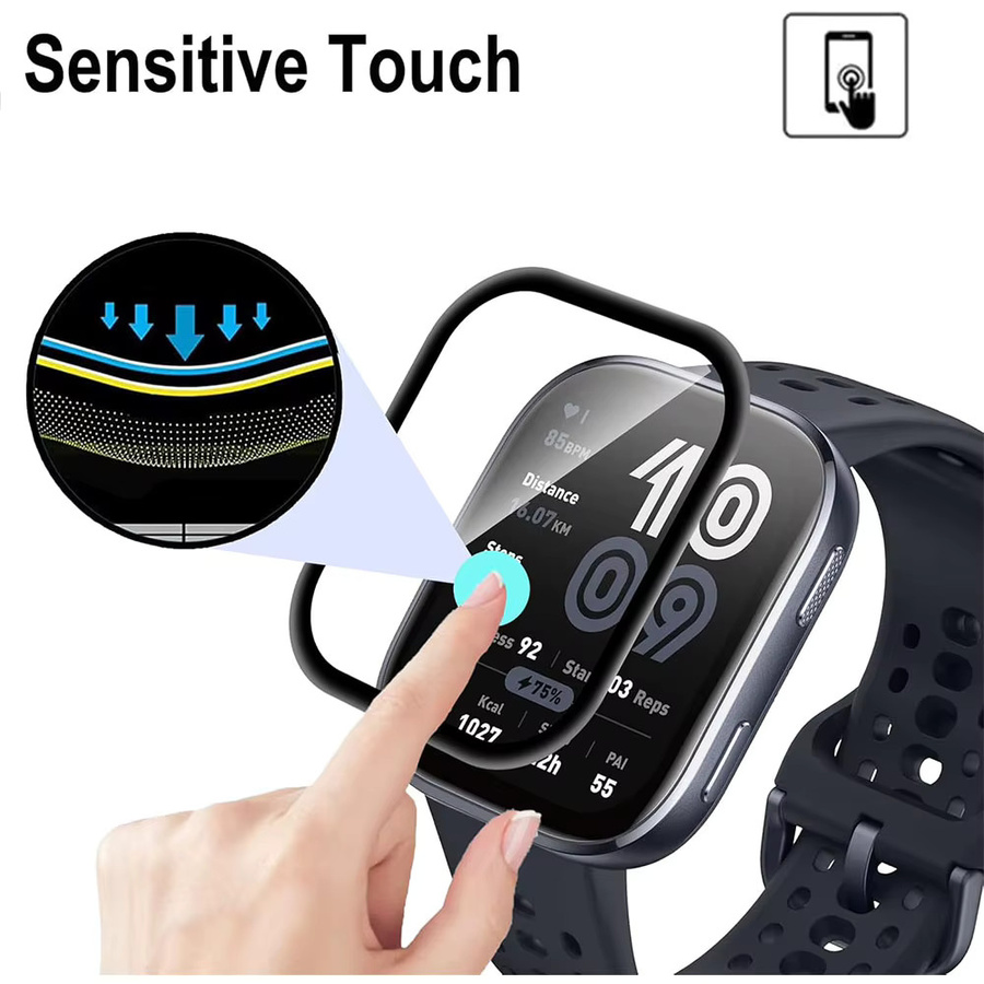 Huami Amazfit Bip 6 Displayschutzfolie aus transparentem TPU mit 3D gebogener Abdeckung - Bild 4