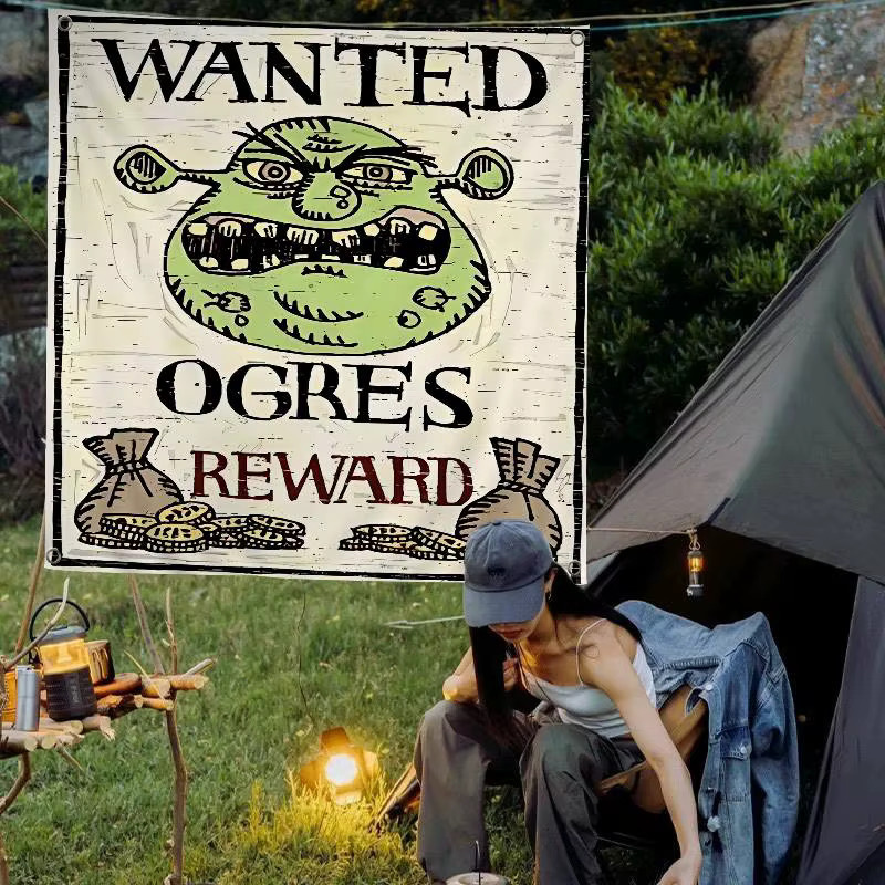 Potdemiel Wandbehang Shrek Cartoon Banner Dekoration Mehrfarbig - Bild 5