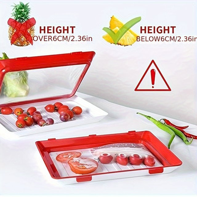 Untior Lebensmittel-Erhaltungstablett Set aus Kunststoff in Grün für Meeresfrüchte, Rindfleisch und Schinken zur Organisation deines Kühlschranks - Bild 1