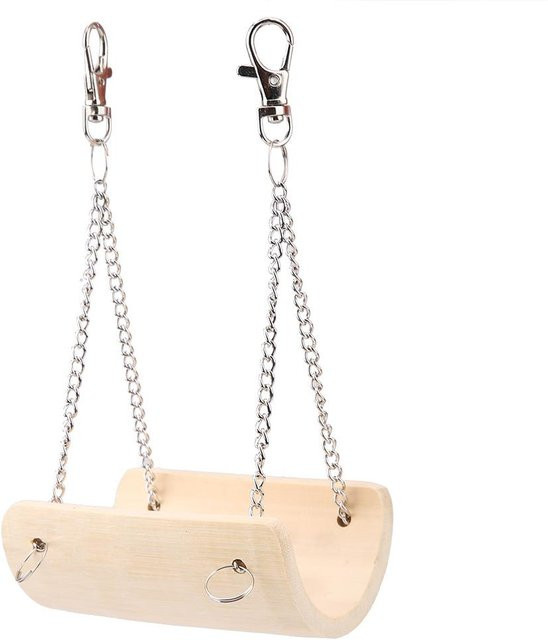 TOMTOP JMS Kleine Tiere Hamster Holz Schaukel, Haustier Spielzeug - Bild 1