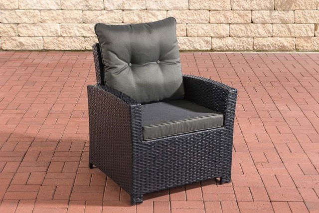 TPFGarden Sessel Fino Anthrazit und Schwarz aus Rattan und Metall - Bild 1