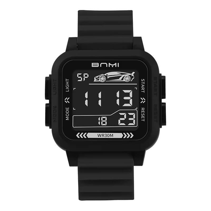 CHENXI Digitaluhr, Silikonarmband, Schwarz, Herren, wasserresistent - Bild 3