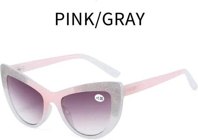 Fable Lesebrille Cat Eye, Damen, Kunststoff, Vollrand, grau, pink - Bild 1