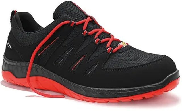Elten Berufshalbschuh Maddox Low ESD O2 in Schwarz-Rot aus Mikrofaser und Textil, Größe 36 - Bild 1