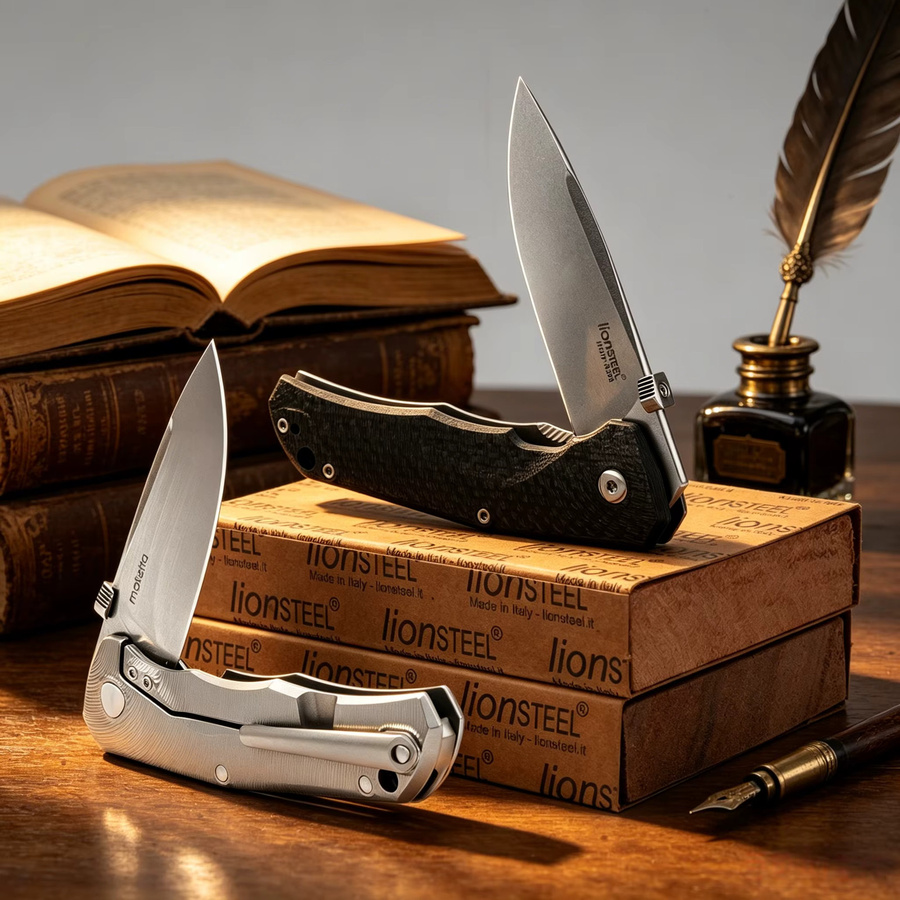 Lion Steel Sammler-Edition Handgeschmiedetes Miniatur-Taschenmesser aus M390 Edelstahl mit Titanlegierung-Griff - Bild 3