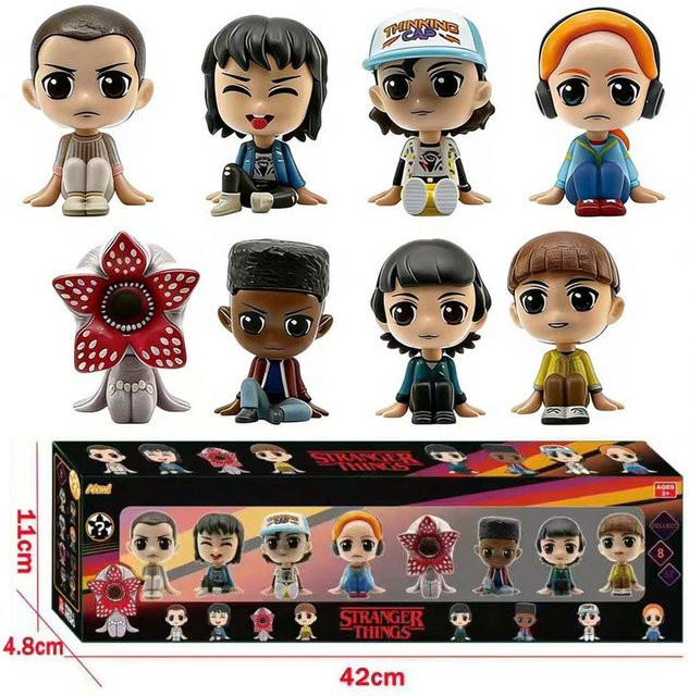 Fashnics Stranger Things Q-Version Sitzende Haltung Figur, 8-teiliges Set, ab 14 Jahren - Bild 1