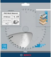 Bosch Multi Material Kreissägeblatt Hartmetall Durchmesser: 165 mm, Bohrung: 30 mm, Dicke: 2,4 mm, 42 Zähne - Bild 2