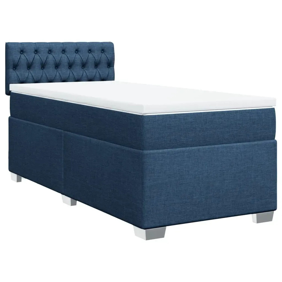 vidaXL Boxspringbett mit Matratze Hybrid-Design in Blau, B/T/H: 90 x 190 x 100,5 cm - Bild 2