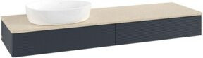 V&B Waschtischunterschrank Antao mit Frontstruktur in Botti Matt Blau lackiert B/T: 160 x 50 cm - Bild 1