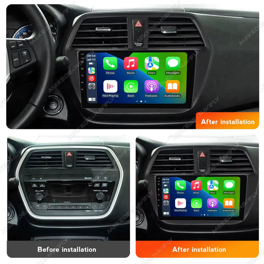 MEKEDE & NAVIFLY Android 14 2 Din Carplay Autoradio für Suzuki SX4 S-Cross 2014-2017 Intelligentes Multimedia-Audiosystem in Schwarz - Bild 2