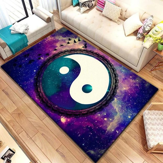 Yin Yang Tai Chi Akzentteppich von Lodestar, mehrfarbig, rutschfest und waschbar, B/T: 80 x 50 cm - Bild 1