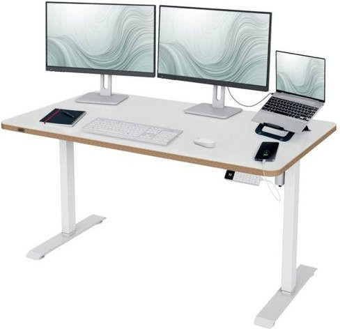 Leitz Ergo Sitz-Steh-Schreibtisch elektrisch Weiß B: 140 cm, T: 80 cm, H: 80-118 cm - Bild 1