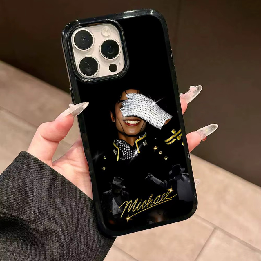 Handyhülle Michael Jackson für iPhone 17 16 15 14 13 12 11 Pro Max aus hartem PC und TPU in Schwarz - Bild 2