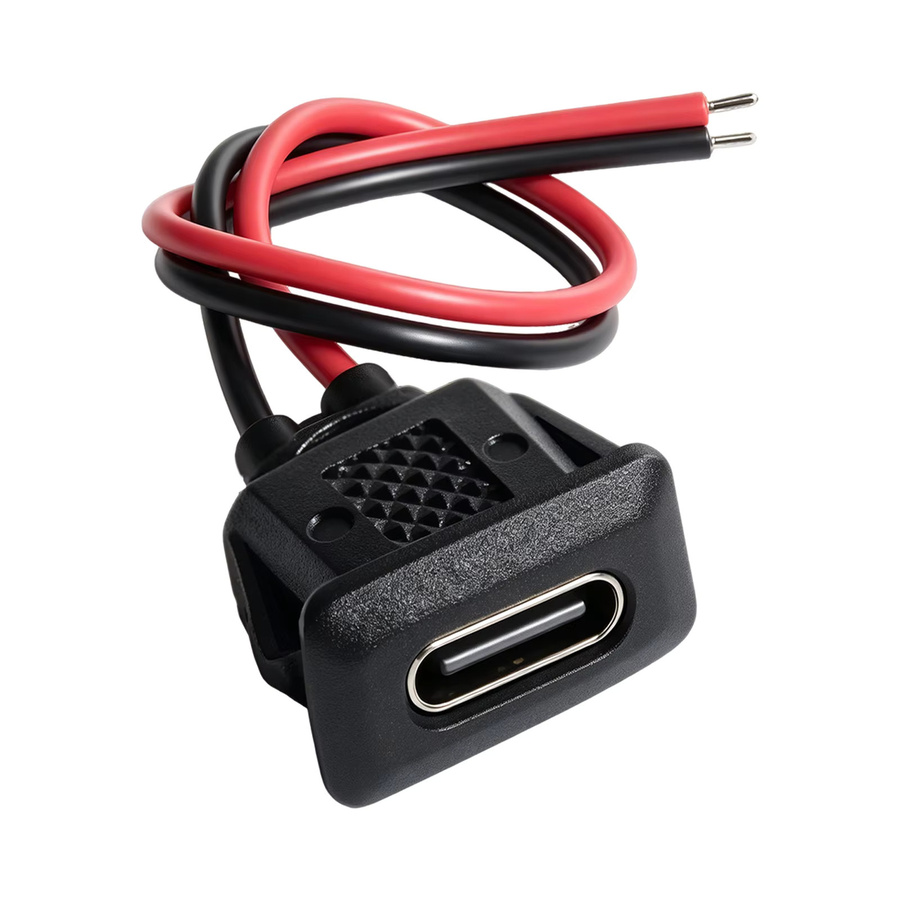 20er Set AOKIN USB-C Weibliche Chassis Buchsen mit 2 Pin und Wasserdichtem Ladeport in Schwarz - Bild 3