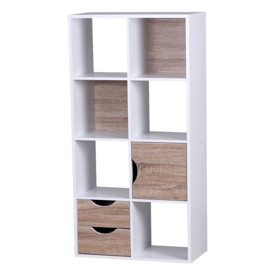 Wohnling Regal Eiche Sonoma Nachbildung weiß lackiert B/H/T: 60 x 120 x 29 cm - Bild 2