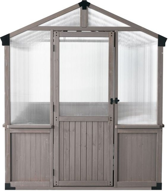 HARDIN Holzgewächshaus aus FSC Naturholz mit Polycarbonat und integriertem Temperaturkontrollfenster, B/T/H: 366 x 190 x 215 cm - Bild 1