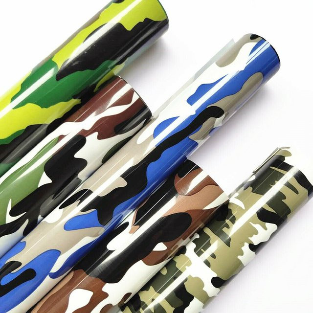 Tarnung Vinyl TPU Film für Textildruck in Grün und Multicolour, B: 50 cm, H: 30 cm - Bild 1
