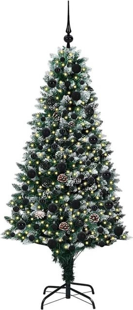 vidaXL Künstlicher Weihnachtsbaum mit 300 warmweißen LEDs in Grün, Höhe: 180 cm - Bild 1