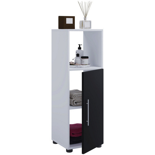 VCM Midischrank Flandu in Weiß und Schwarz, Breite: 31 cm, Höhe: 93 cm, Tiefe: 30 cm - Bild 2
