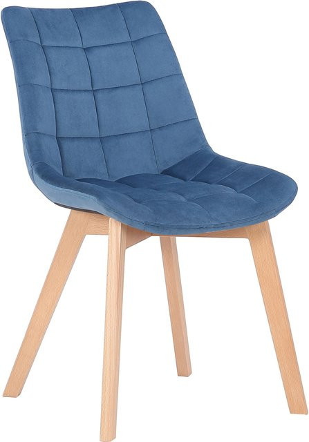 TPFLiving Esszimmerstuhl Passat aus Samt in Blau mit Buchenholzgestell in Natura, B/T/H: 61 x 46 x 82 cm - Bild 1