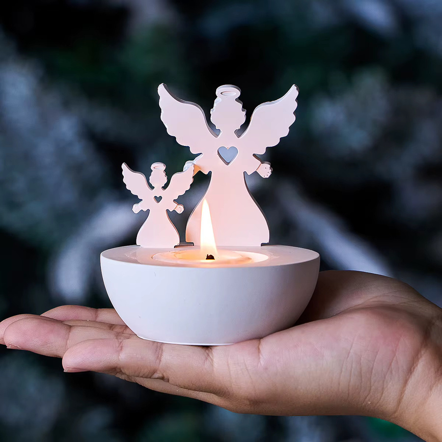 UDOCOOL Silikonform für runde Kerzenhalter und Gipsfiguren zur Weihnachtsdekoration in Weiß - Bild 2