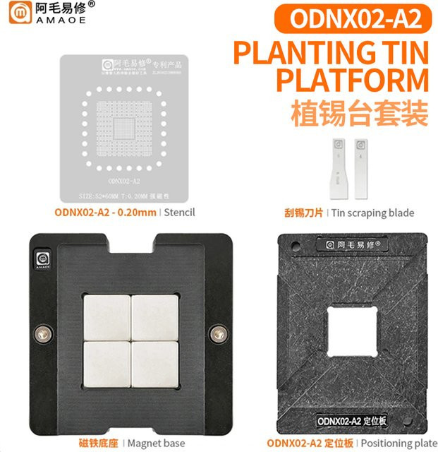 AMAOE ODNX02-A2 CPU BGA Lötvorlage Kit für Switch Spielkonsolen zur IC Chip Schweißung und Lötplattform - Bild 1