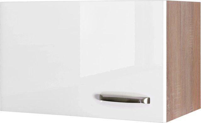 Flex-Well Küchen-Kurz-Hängeschrank Valero, Hochglanz Weiß und Sonoma Eiche, B/T/H: 60 x 32 x 32 cm - Bild 1