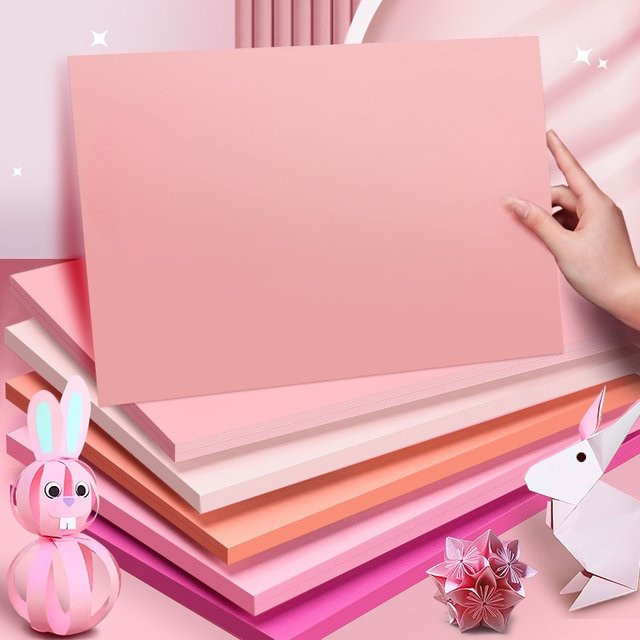 Handgemachtes Origami A4 Kartonpapier Rosa, 30 Blatt, 230g/m² für Scrapbooking und DIY-Basteln - Bild 1