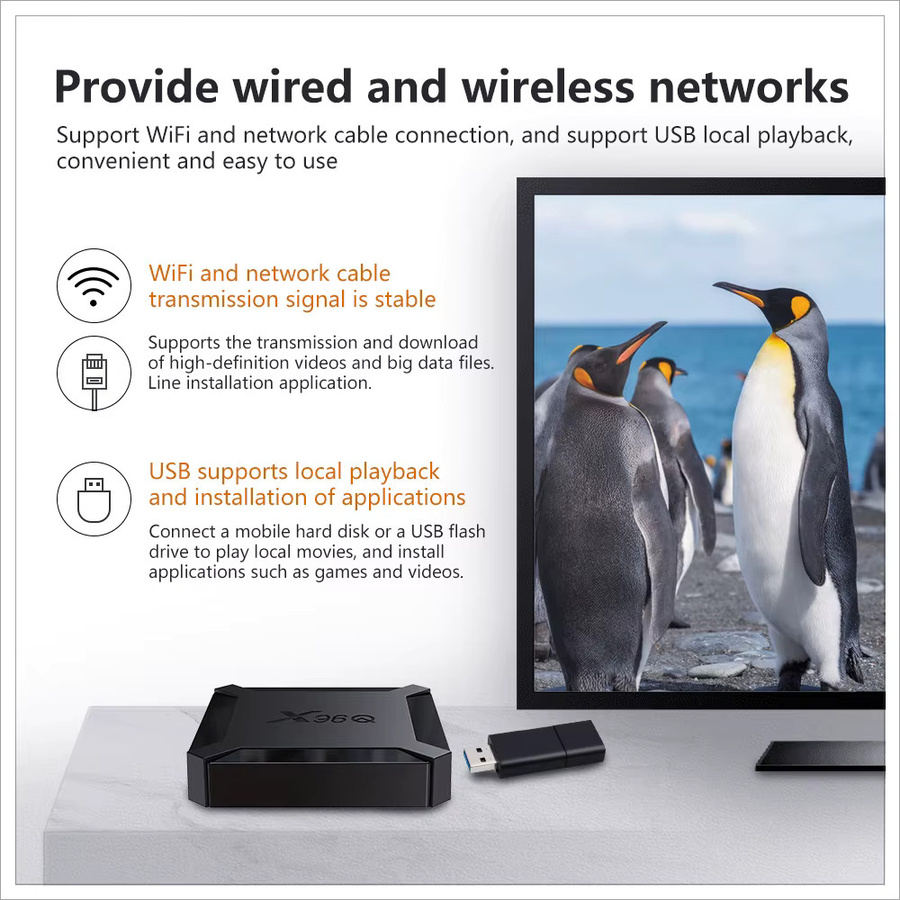 X96Q Android 10.0 TV-Box mit Allwinner H313 Quad-Core, 2GB DDR3, 16GB EMMC, 4K HD Media Player und 2,4G WLAN in Schwarz - Bild 5