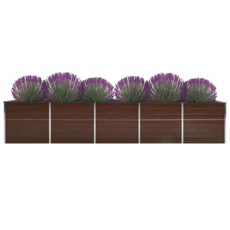 DELUKE Hochbeet OSKAR aus verzinktem Stahl in Braun, B/T/H: 400 x 80 x 45 cm - Bild 2