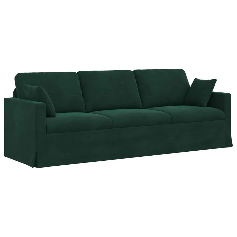vidaXL Sofa in Dunkelgrün aus Samt mit Metallrahmen B/T/H: 228 x 78 x 80 cm - Bild 2