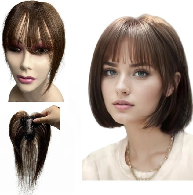 Satifresion Haar-Topper mit Pony aus Schweizer Spitze, 25,4 cm, Damen - Bild 1