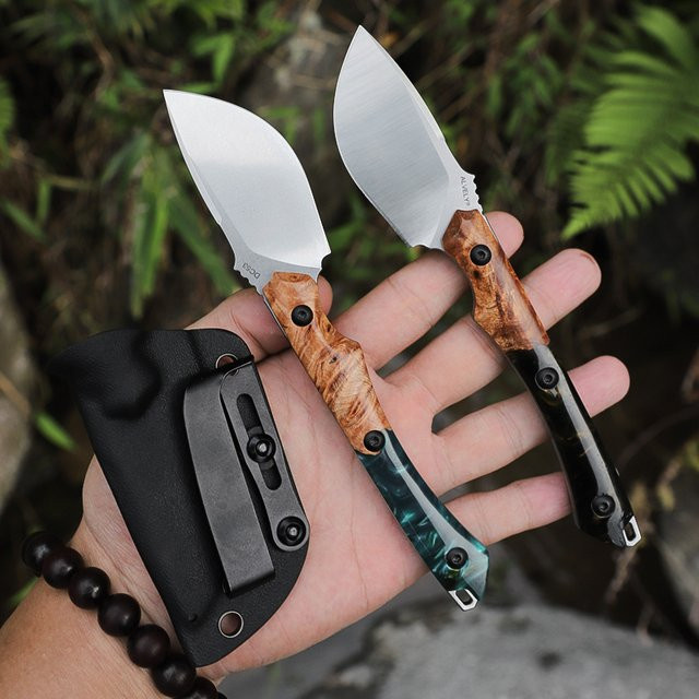 ALVELY EDC Outdoor-Camping-Messer mit feststehender Klinge und Multitool-Funktion in Gold und Multicolour - Bild 1