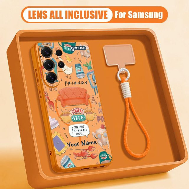 Hybride magnetische Schutzhülle mit Astronaut Cartoon Muster für Samsung Galaxy S26 S25 S24 S23 S22 A15 A16 A17 A35 A36 A37 A54 A55 A56 A57 5G in Orange - Bild 1